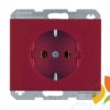 BERKER K.1/K.5 Gniazdo z uziemieniem schuko czerwony połysk 47157015 HAGER