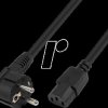 7102-0,6M Power cable, CEE 7/7 to C13 H05VV-F, 3x0.75 mm², black
