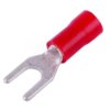 Konektor izolowany widełkowy czerwony M3