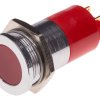 Lampka kontrolna do montażu panelowego 24V ac/dc, czerwona 22mm LED Chrom Końcówka lutownicza RS PRO