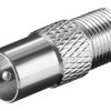 Adapter F: gniazdo F wtyczka koncentryczna cynkowa wtyczka adaptera