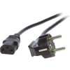 Power cord, Europe, plug type E + F, angled on C13 socket, straight, H05VV-F3G0.75 mm², black, 1 m, EK504.1V2