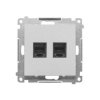 Simon 55 Gniazdo telefoniczne podwójne RJ12 (moduł) Aluminium mat TF2.01/143