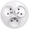 Rozgałeźnik wtyczkowy 3x2P+Z okrągły biały R-36