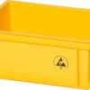 ESD euro container, without drawers, yellow, (L x W x D) 400 x 300 x 120 mm, H-16W 43120-G