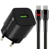 Ładowarka sieciowa everActive GaN SC-390QB z gniazdem USB QC3.0 oraz USB-C PD PPS 30W + kabel USB-C PD CBB-1PDR LED 1m