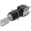 EAO 51-372.F22D Keylock Sw 3 posn main-0-main SPE 2NC+2NO ST/PT D 18 gold/silver