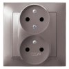 IMPRESJA Gniazdo podwójne z/u z niezamiennością faz tytan GP-2YC/23