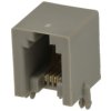 Gniazdo; RJ10 4p4c; RJ10; przewlekany (THT); kątowe 90°; szary; złocone; zatrzaskowe; RoHS