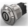 EAO 82-5161.1000.B001 19mm PButton St.Steel flush/raised Solder Mom. Ag Contacts