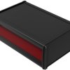 Aluminum Profile enclosure, (L x W x H) 350 x 233 x 121 mm, black/red (RAL 9005), IP65, 007504012