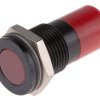 Lampka kontrolna do montażu panelowego 220V ac, czerwona 14mm LED Wyprowadzenia RS PRO