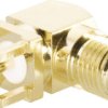 Gniazdo montażowe SMA, kątowe 90°, 50 Ohm, pozłacane