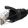 Patchcord RJ45 UTP 5e, długość 1m; czarny; osłona zalewana