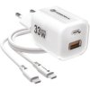 ŁADOWARKA SIECIOWA Forcell F-Energy GaN III VT-41 33 W 1x USB-C 1x USB-A PD 3.0 QC 4.0 BIAŁA