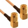 Coaxial cable, SMA plug (angled) to SMA plug (angled), 50 Ω, RG-316/U, grommet black, 750 mm, 135104-01-M0.75