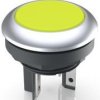 Pushbutton, 1 pole, yellow, illuminated  (white), 0.1 A/35 V, mounting Ø 16.2 mm, IP65/IP67, 1.15.210.131/2400