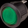 WS R13-112 SW GN Rocker switch, round, 1x ON - OFF, black/green