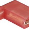 Konektor żeński kątowy, pełnaizolacja PA, 6.3x0.8 mm, 0.75-1.5 mm2, czerwony