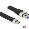 Delock Kabel USB Złącze męskie USB-A, Złącze męskie USB-C® 0.14 m czarny 85771
