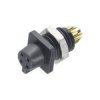 Binder 09-9750-30-03 Female 3 Pin Panel Mnt with Solder Terminal