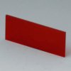 Front/rear panel, straight, acrylic glass, (W x H) 36 x 14.6 mm, red/transparent, A9104113