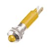 Lampka kontrolna do montażu panelowego 12V dc, Żółta 8mm LED Chrom Końcówka lutownicza RS PRO