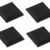 NOGA-G-KWN/4 Nóżka do obudowy gumowa, przyklejana, kwadratowa niska 12x12mm; wysokość 3mm - czarna - komplet 4 sztuki
