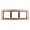 DECO Ramka uniwersalna potrójna - aluminium szczotkowane (ramka: kolor miedziany spód: grafitowy) 9-11-DRA-3