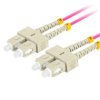 PATCHCORD ŚWIATŁOWODOWY MM SC/UPC-SC/UPC DUPLEX 3.0MM OM4 50/125 LSZH 2M FIOLETOWY LANBERG