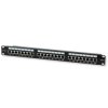 Patch Panel 1U STP 24x RJ45 Cat6 Czarny z Tacką