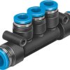 Rozdzielacz liczba wylotów 4 wylotowe Wciskane 4 mm wlotowe Wciskane 6 mm liczba wylotów 1 14 barów