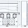 Zestaw gniazdo 16A/32A/5/400V i 3x16A/250V 13-mod IP44 z listwą TH35 6634-000 TAREL