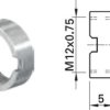 Round nut, M12x0.75, H 5 mm, outer Ø 14.5 mm, nickel, 23.5120