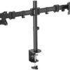 Stojak biurkowy podwójny z zaciskiem 2xLCD max 27 cali max obciążenie 8kg uchylno-obrotowy 360stDA-90349