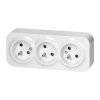 Zestaw natynkowy: Gniazdo 230V z uziemieniem 3x - białe natynkowe - seria TODO