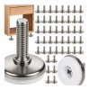50x Nóżki Meblowe M8 27x20mm Stopka Regulowana Srebrna Noga z Podkładką
