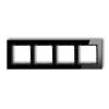 Ramka uniwersalna poczwórna - szkło (ramka: czarna spód: czarny) 12-12-DRG-4