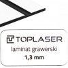 Laminat grawerski 1,3mm biało/czarny 817 formatka 300x150 mm 30x15 cm do obróbki laserowej