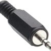 2.5 mm jack plug, 3 pole (stereo), solder connection, plastic, KLS 13
