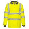 Polo Shirt Hi-Viz Yellow Long Sleeved EN