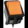 Cherry WR series DPST Power Rocker switch illuminated -- orange