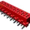 Socket header, 10 pole, pitch 1.27 mm, straight, red, 8-188275-0
