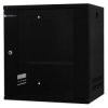 Szafa wisząca lekka niedzielona 19 12U, drzwi blacha/szkło, ściągane osłony boczne, 550×450×590 szer./gł./wys. mm RAL: 9004, w