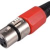 Gniazdo mikrofonowe na przewód XLR 3 pin czerwone