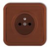 Liza Gniazdo Pojedyncze Z/U 2P+Z Brązowy 4Gpt-1Z