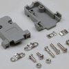D-Sub connector housing, size: 2 (DA), straight 180°, cable Ø 10 mm, plastic, gray, 10120061