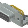 D-Sub socket, 9 pole, standard, equipped, angled, solder pin, 164A16769X