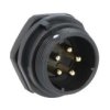 SPP2112-5WZ-P Wtyk 5 pin, zakręcane na obudowę, wodoodporny - gwint zewnętrzny 500V, 30A