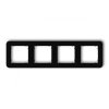 MINI Ramka uniwersalna poczwórna zaokrąglona z tworzywa czarny mat 12MRTZ-4